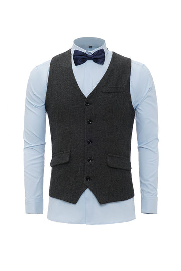 svart single breasted sjal lapel menns dress vest